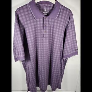 Izod Polo Men's Size XL Purple Plaid Design Short Sleeve Shirt EUC